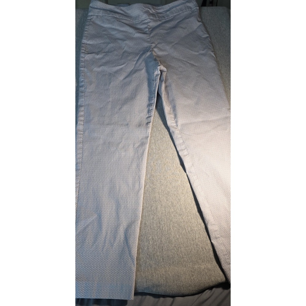 Counterparts Womens Blue White Geometric Pull On Stretch Pants Size 12